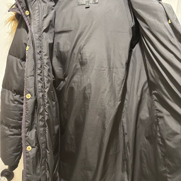 J. Crew Women's Black Puffer Coat with Fur Trim - Picture 5 of 7